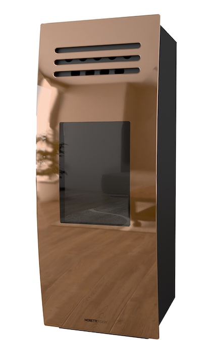 Stufa a pellet DREAM in finitura color bronzo