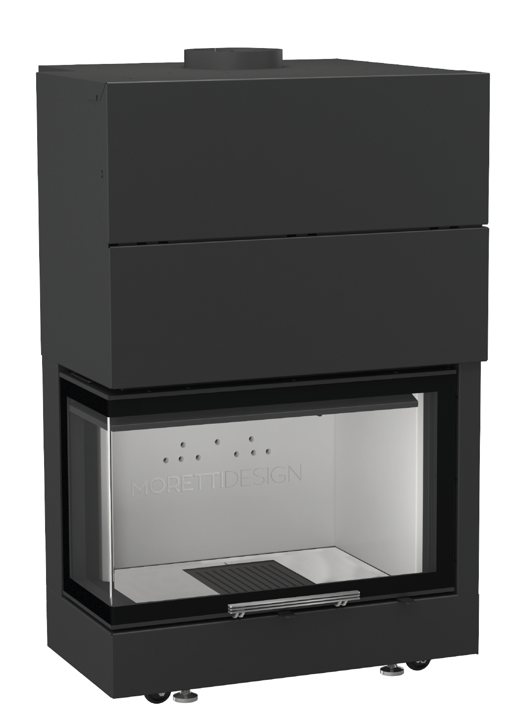 Focolare a legna Moretti Design LATODESIGN 60 SX con vetro angolare sinistro