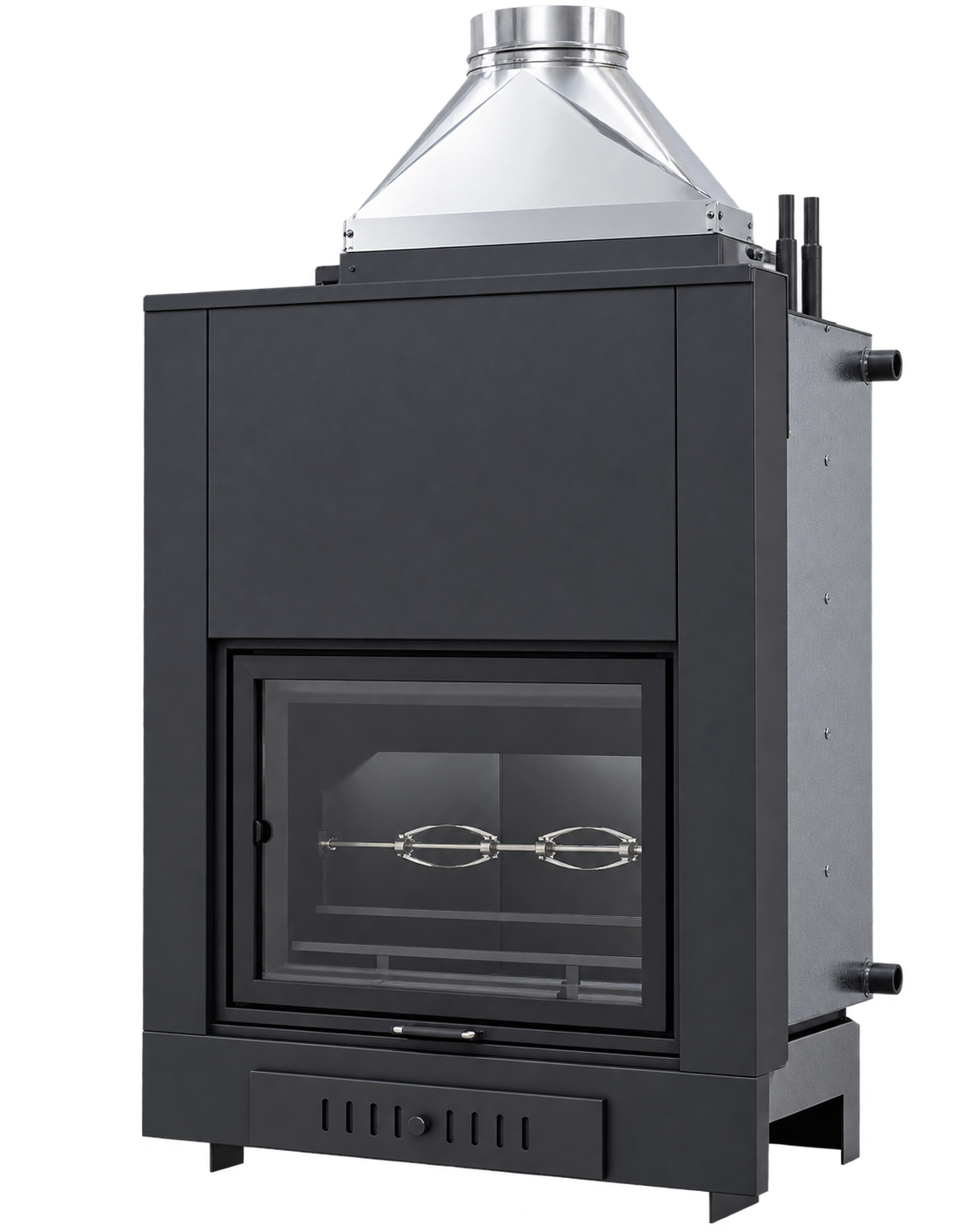 Termocamino TAF con porta saliscendi, vista completa