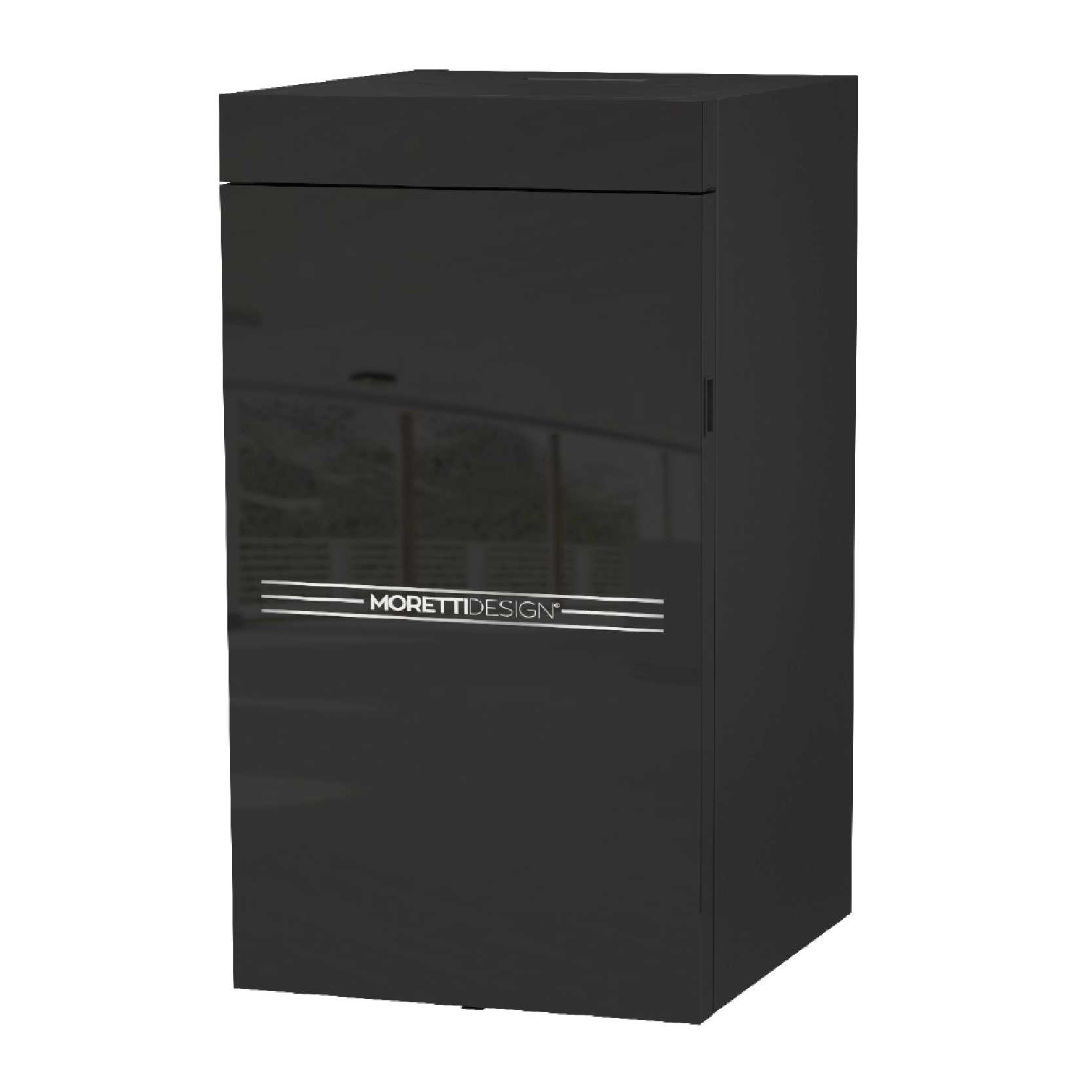 Caldaia a pellet Moretti Design TECNIKA GLASS SHORT nera